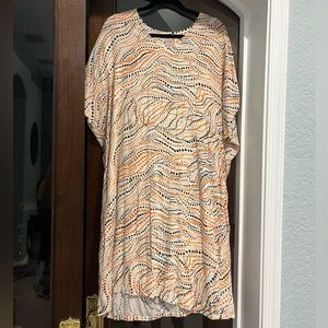 CHICOS Orange Polka Dot Tshirt Tunic dress